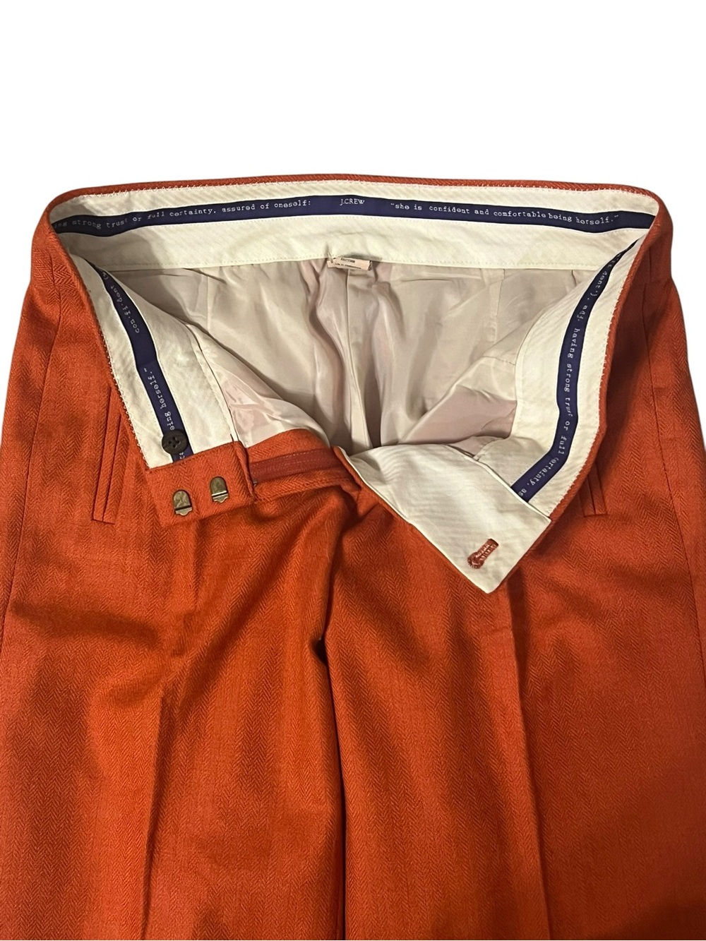 J.Crew Orange Wool Favorite Fit Trousers Size 2 - Picture 4 of 7